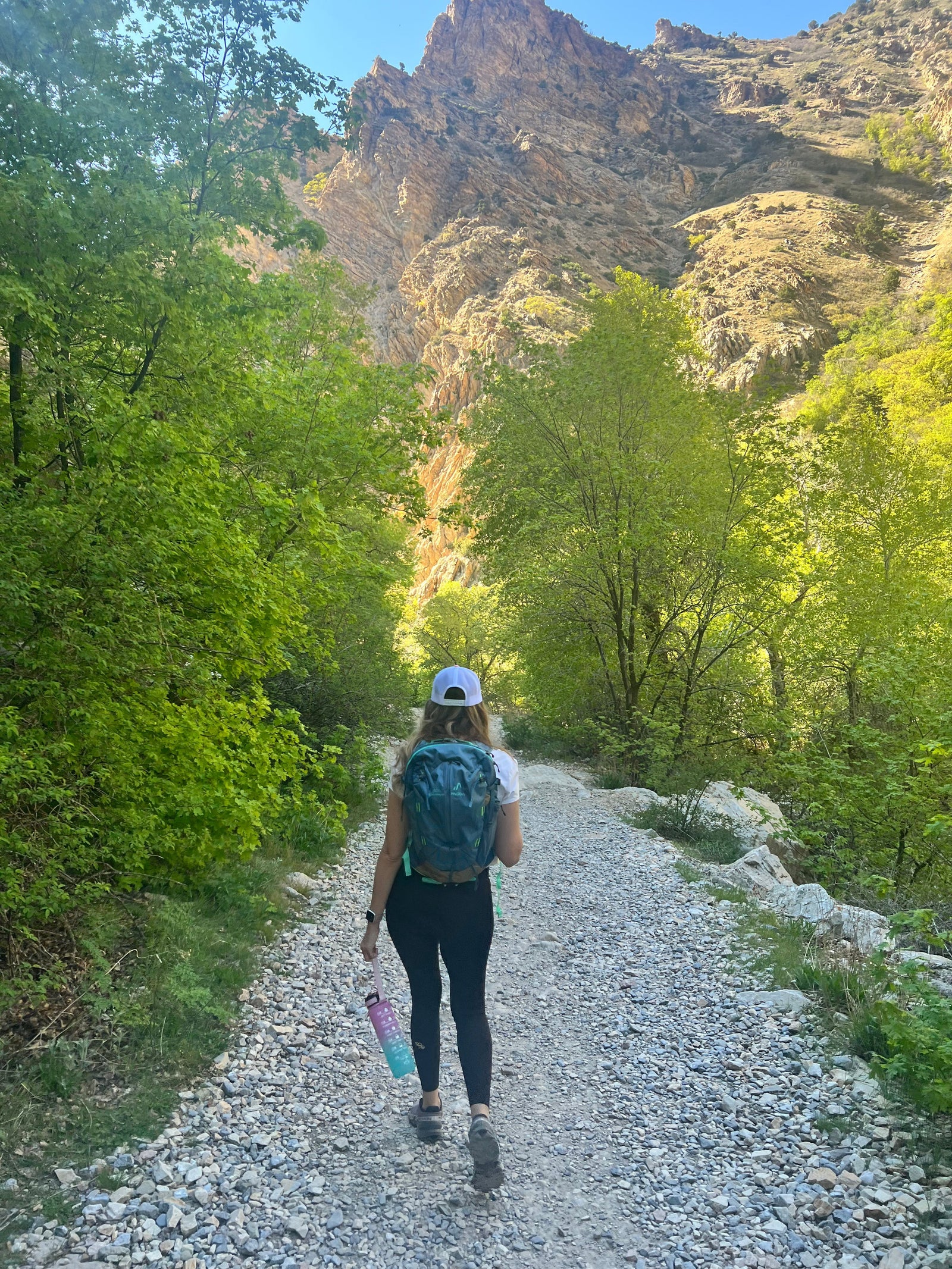 woman hiking in the canyon