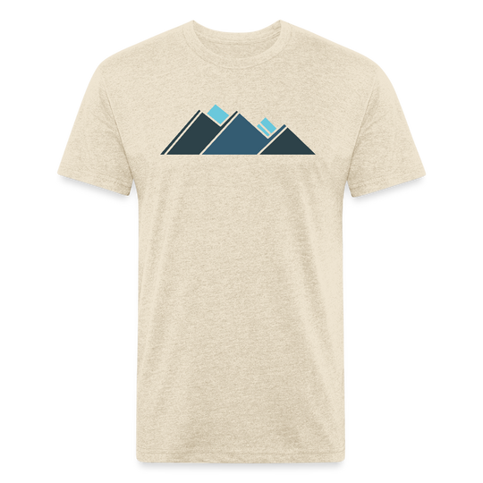 Retro Blue Mountains - Premium Graphic Tee - heather cream