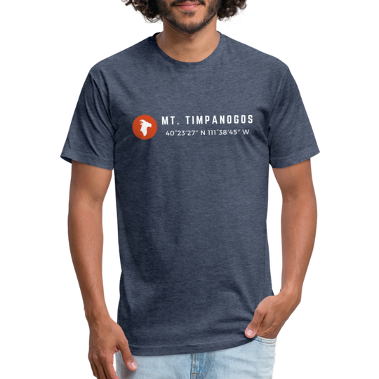 Mt. Timpanogos (Coordinates) - Premium Graphic Tee - heather navy