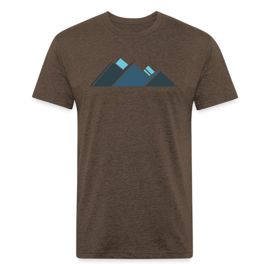 Retro Blue Mountains - Premium Graphic Tee - heather espresso