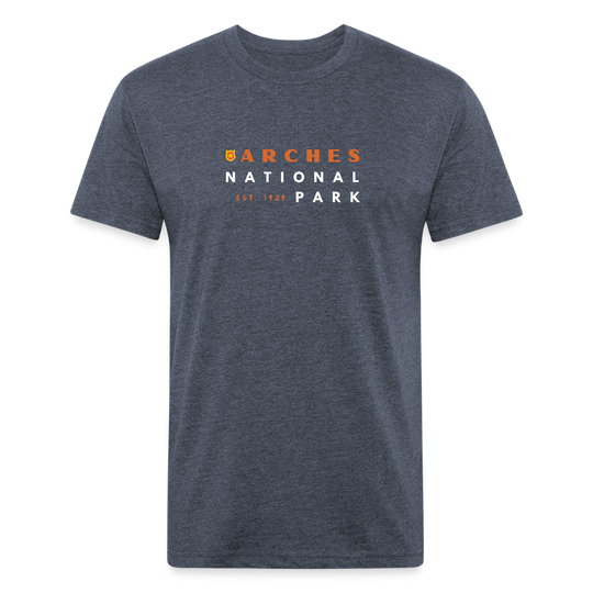 Arches National Park (retro) - Premium Graphic Tee - heather navy