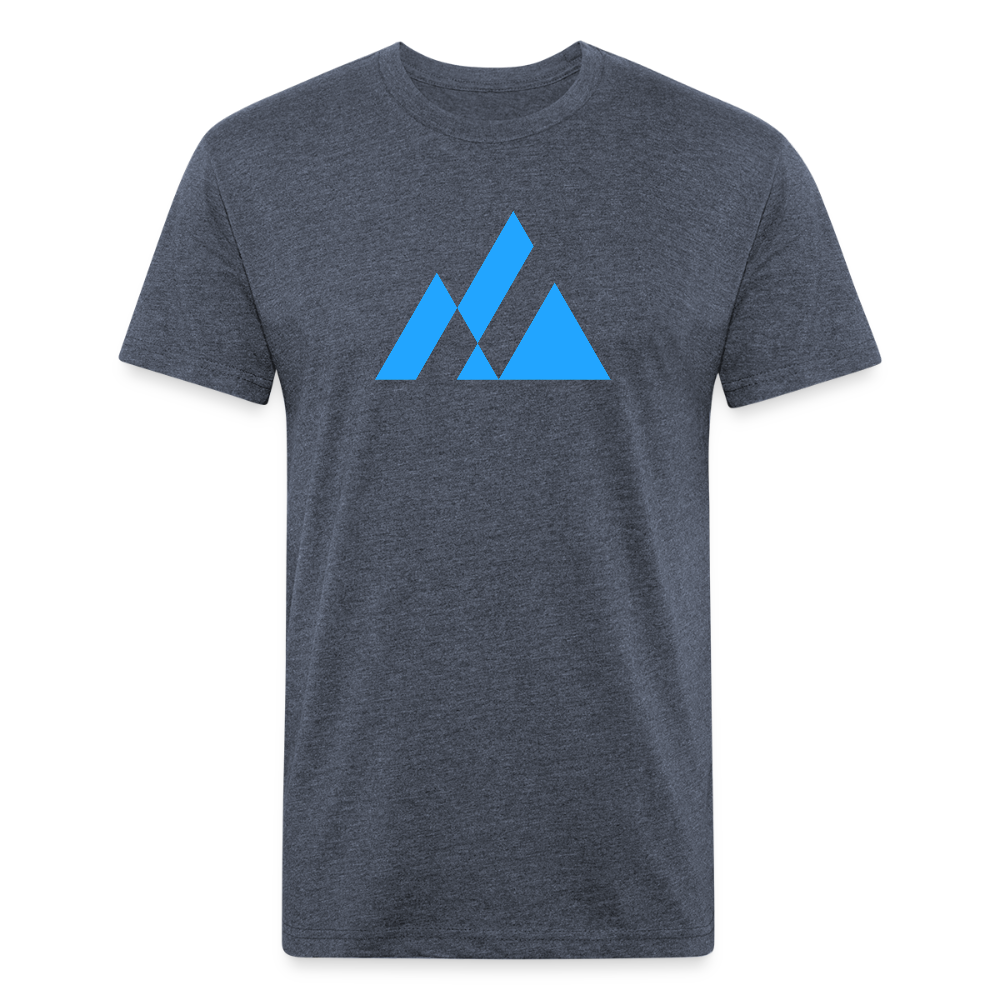 Vertical (electric blue) - Premium Graphic Tee - heather navy