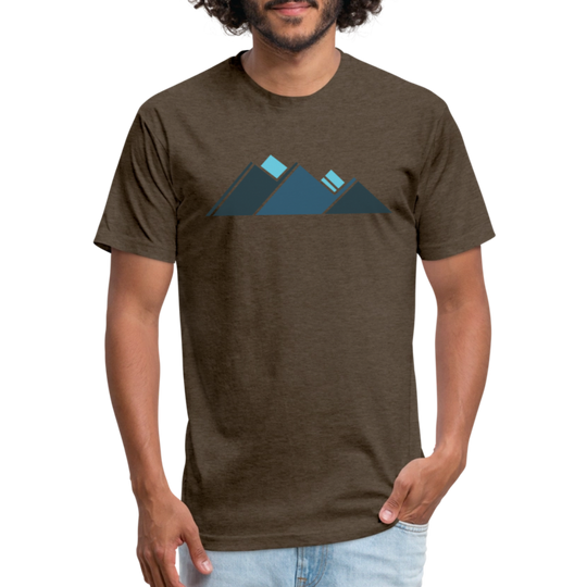 Retro Blue Mountains - Premium Graphic Tee - heather espresso