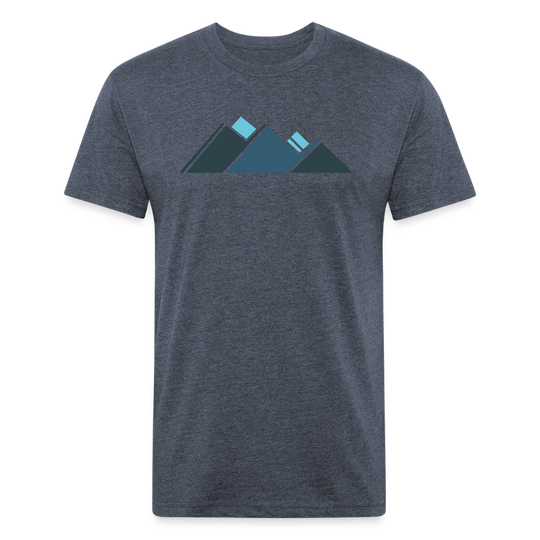Retro Blue Mountains - Premium Graphic Tee - heather navy