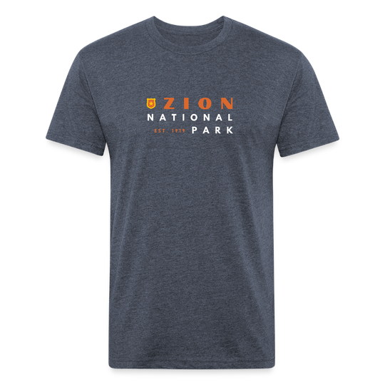 Zion National Park (retro) - Premium Graphic Tee - heather navy
