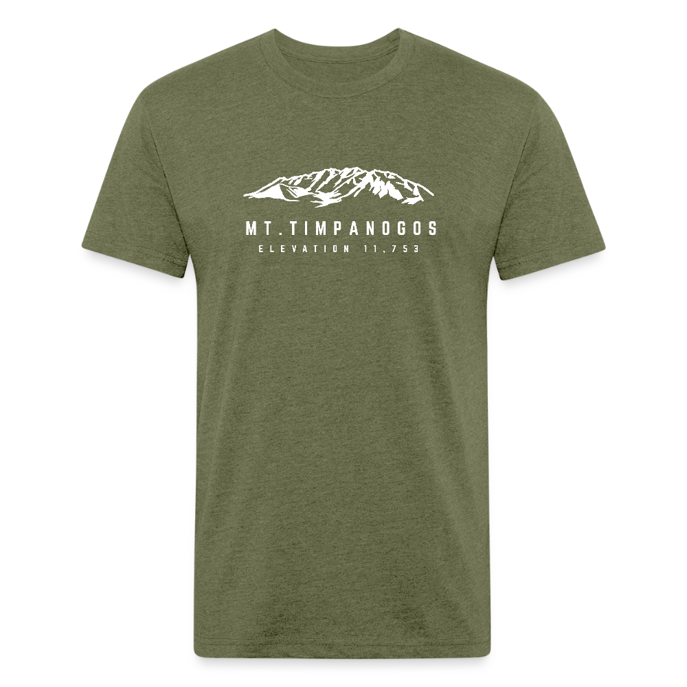 Mt. Timpanogos/Elevation 11,753 - Premium Graphic Tee - heather military green