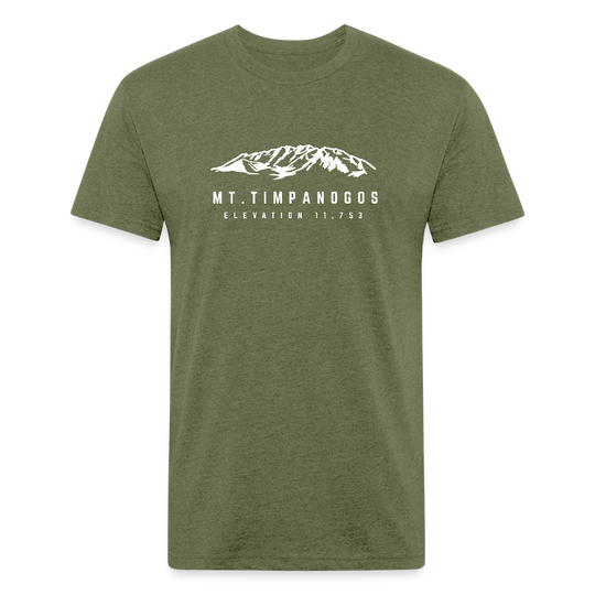 Mt. Timpanogos/Elevation 11,753 - Premium Graphic Tee - heather military green