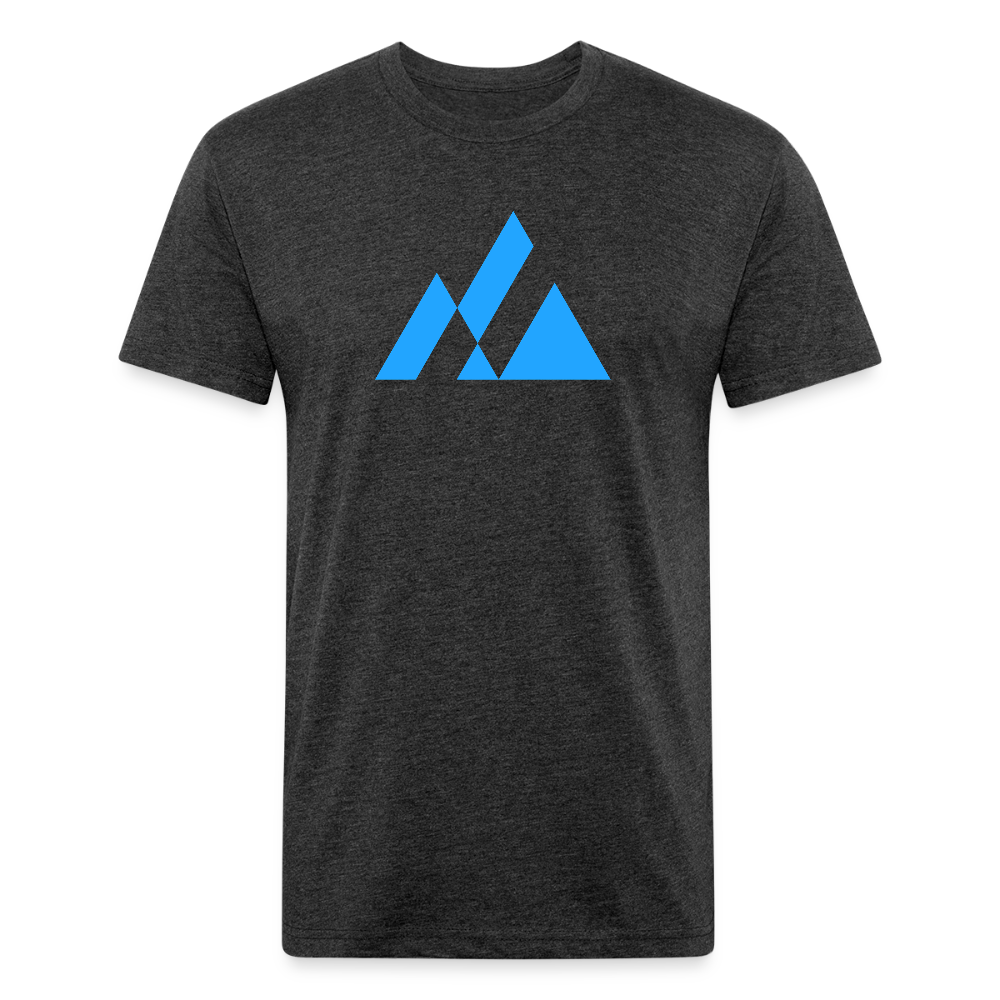 Vertical (electric blue) - Premium Graphic Tee - heather black