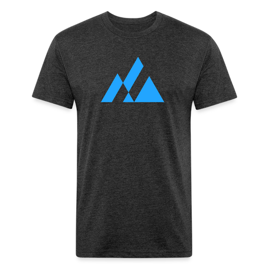 Vertical (electric blue) - Premium Graphic Tee - heather black