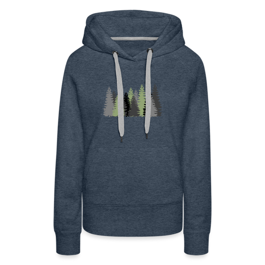 Trees - Women’s Fitted Hoodie - heather denim
