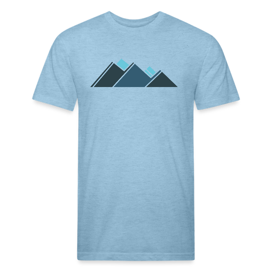 Retro Blue Mountains - Premium Graphic Tee - heather blue