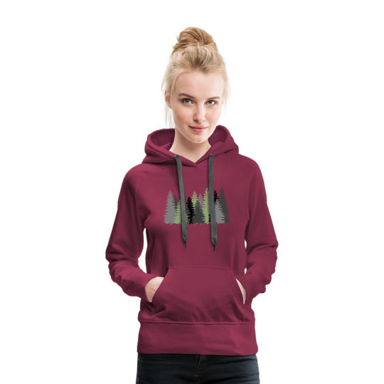 Trees - Women’s Fitted Hoodie - burgundy