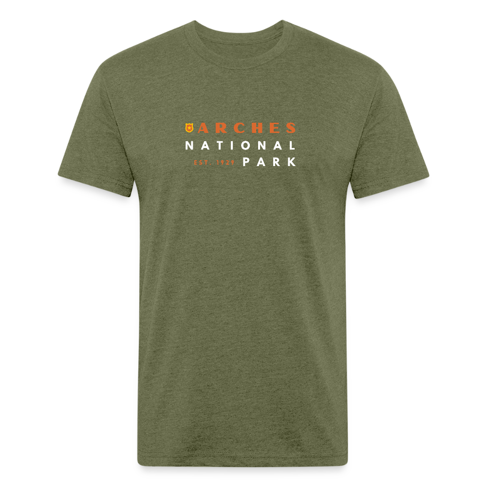 Arches National Park (retro) - Premium Graphic Tee - heather military green