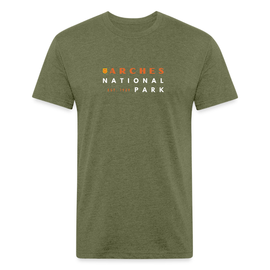 Arches National Park (retro) - Premium Graphic Tee - heather military green