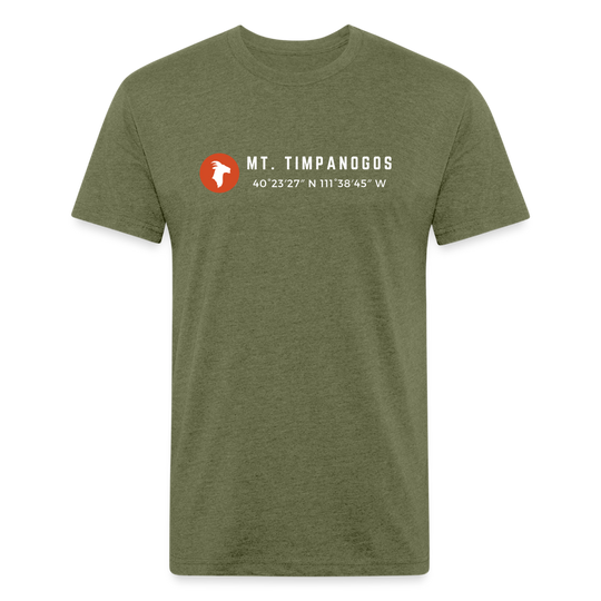 Mt. Timpanogos (Coordinates) - Premium Graphic Tee - heather military green