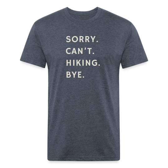 Sorry can't hiking bye - Premium Graphic Tee (POD) - heather navy