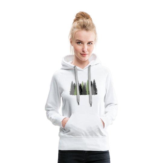 Trees - Women’s Fitted Hoodie - white