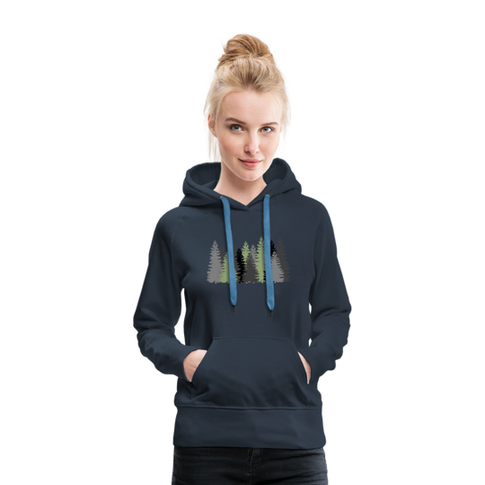 Trees - Women’s Fitted Hoodie - navy