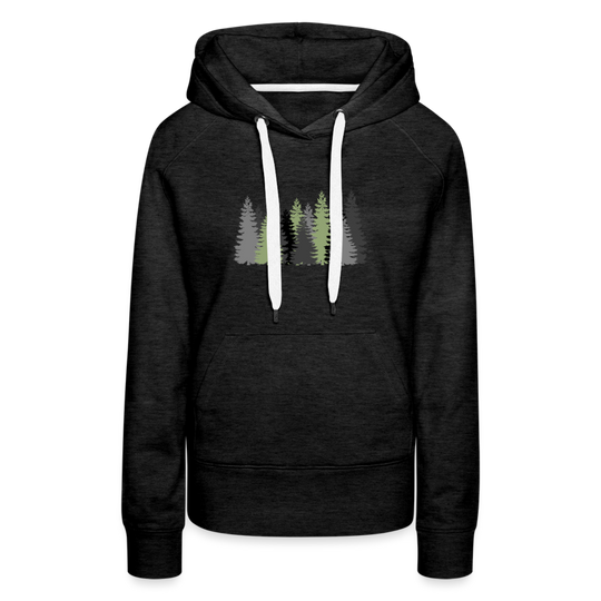 Trees - Women’s Fitted Hoodie - charcoal grey