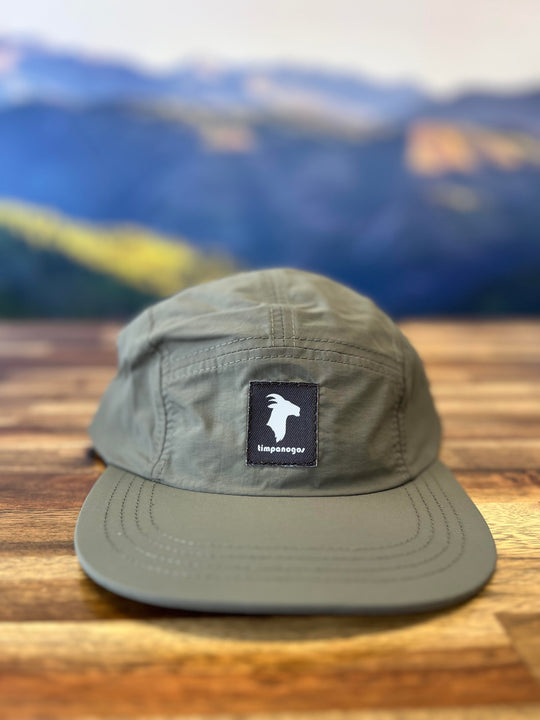 5-panel Water-Repellant Nylon Camp Hats - GOAT (Timpanogos)
