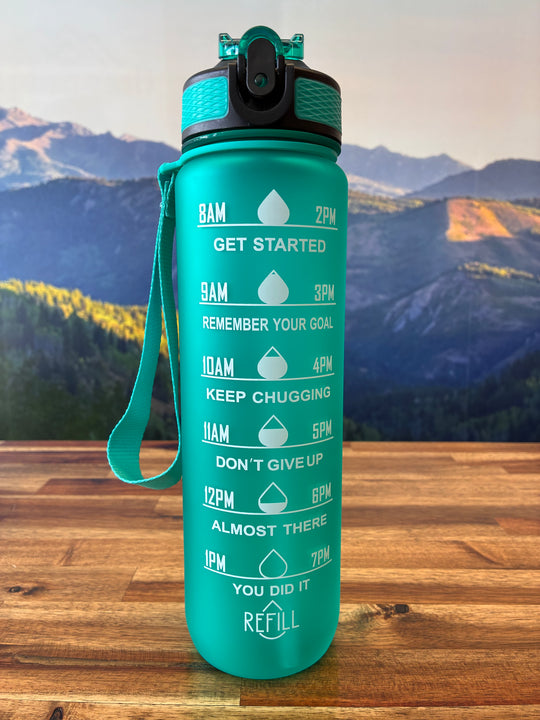 Timpanogos Hiking Co. Motivational Water Bottle (Teal)