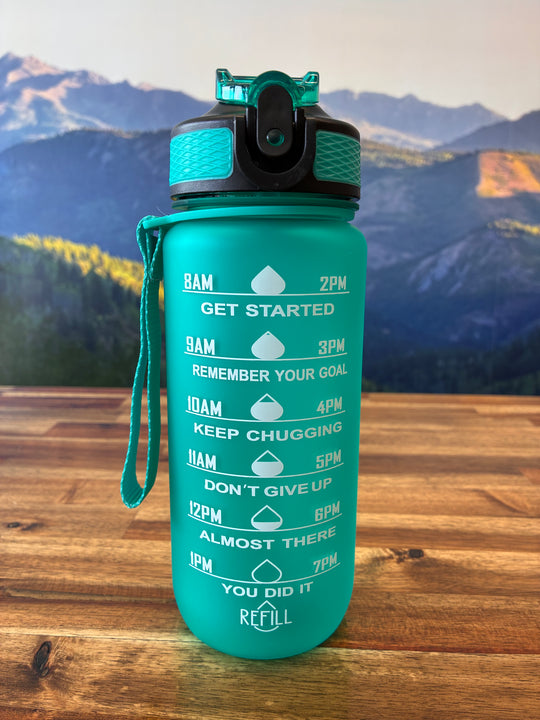 Timpanogos Hiking Co. Motivational Water Bottle (Teal)