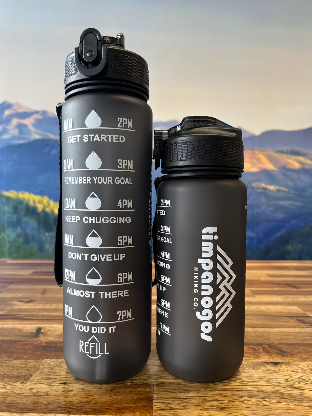 Timpanogos Hiking Co. Motivational Water Bottle (Black)