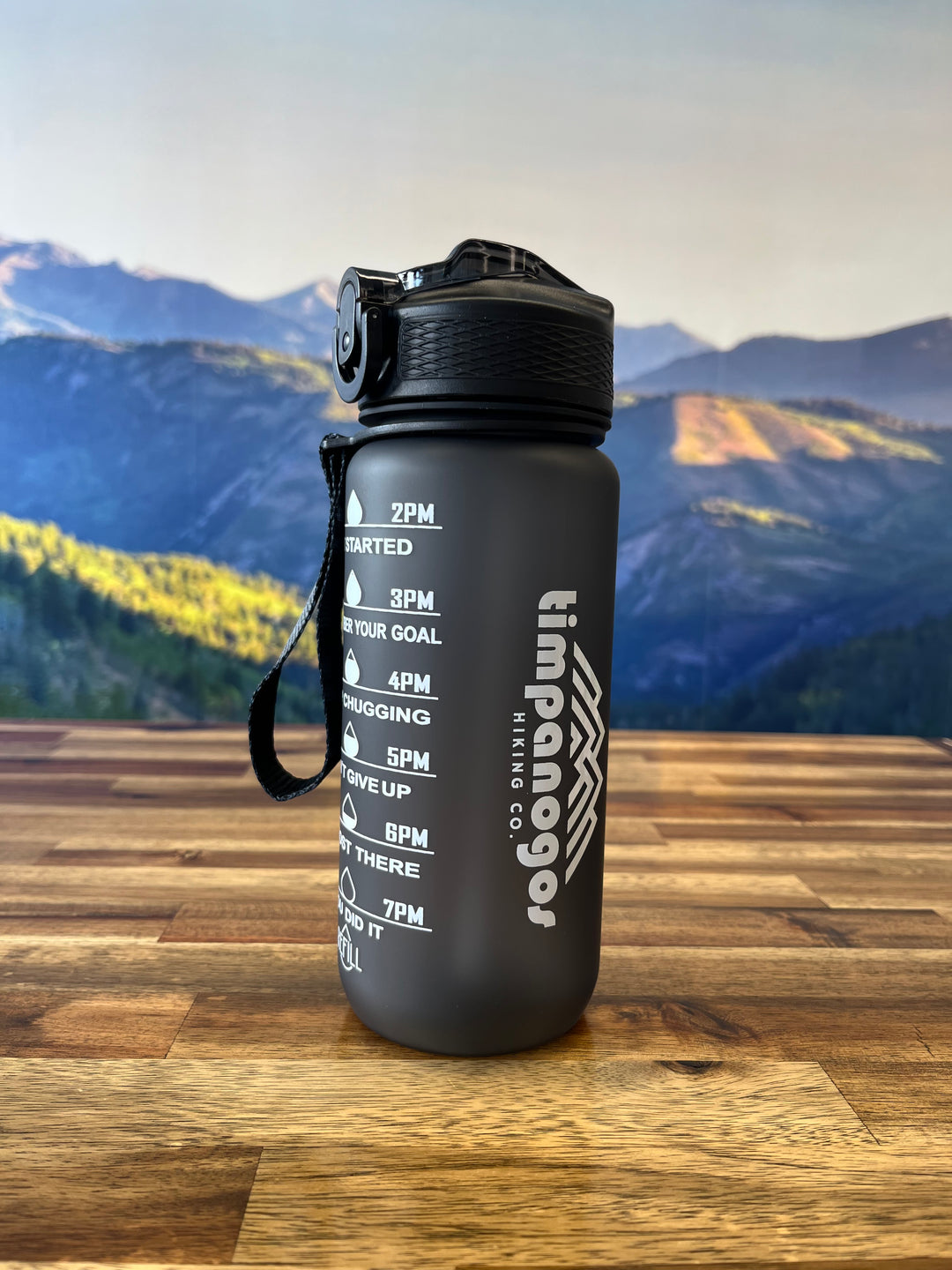 Timpanogos Hiking Co. Motivational Water Bottle (Black)
