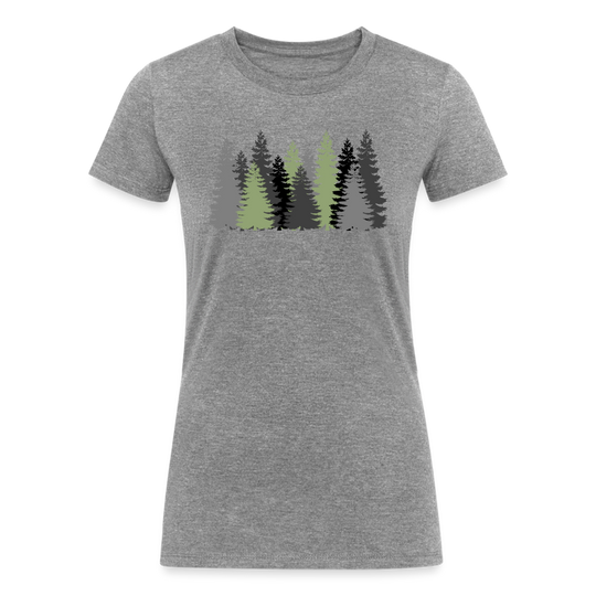 Women's Tri-Blend Organic T-Shirt (trees) - heather gray