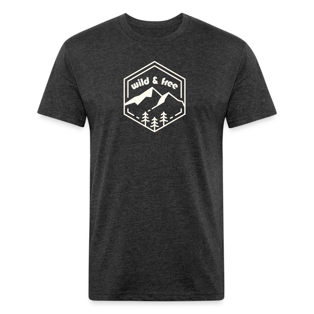 wild & free - Premium Graphic Tee - heather black