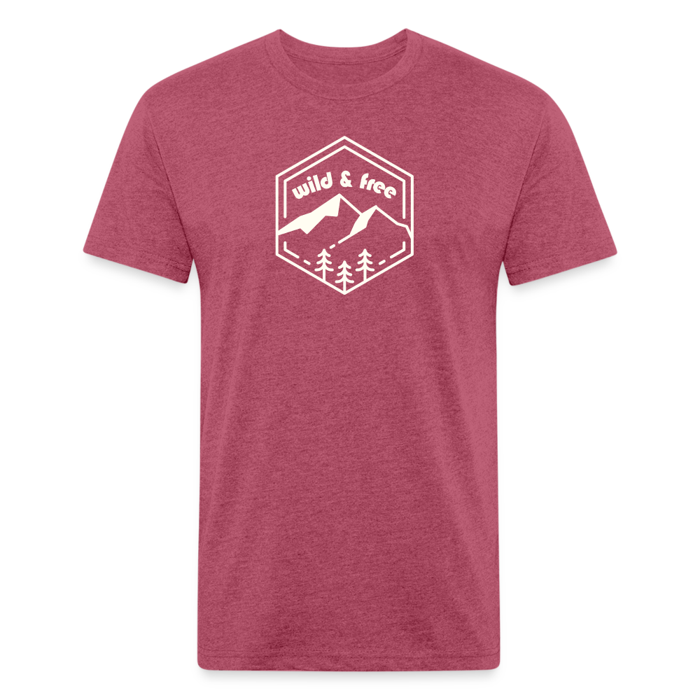 wild & free - Premium Graphic Tee - heather burgundy