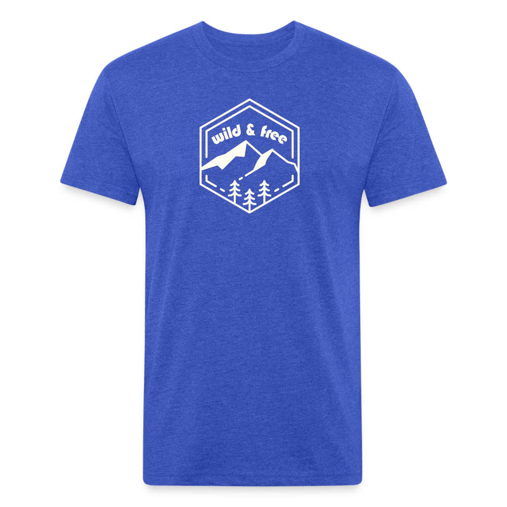 wild & free - Premium Graphic Tee - heather royal