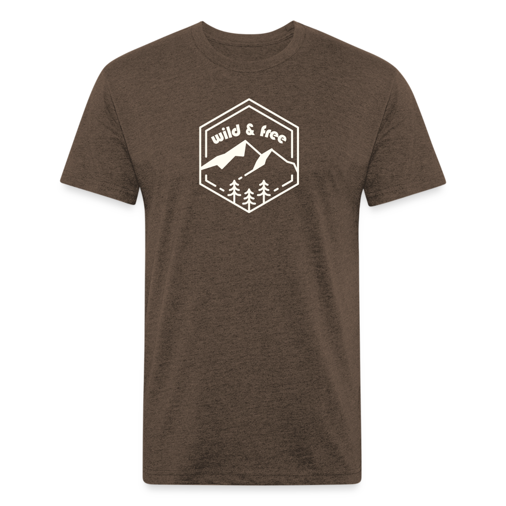 wild & free - Premium Graphic Tee - heather espresso