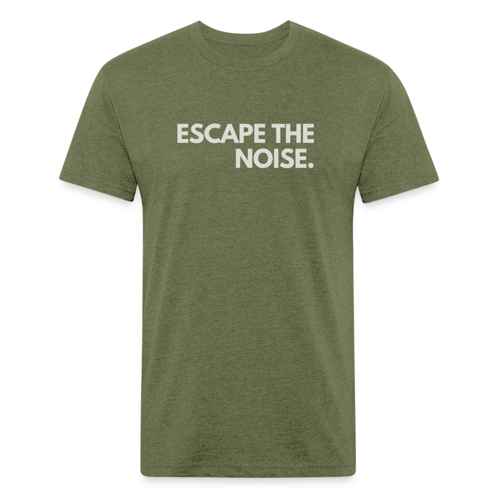 Escape the Noise - Premium Graphic Tee - heather military green