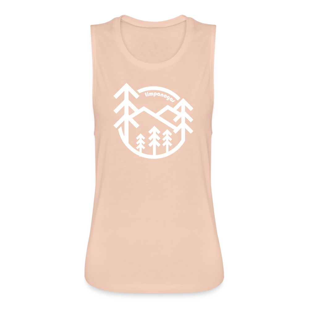 Retro Forest - Women's Flowy Muscle Tank by Bella - peach