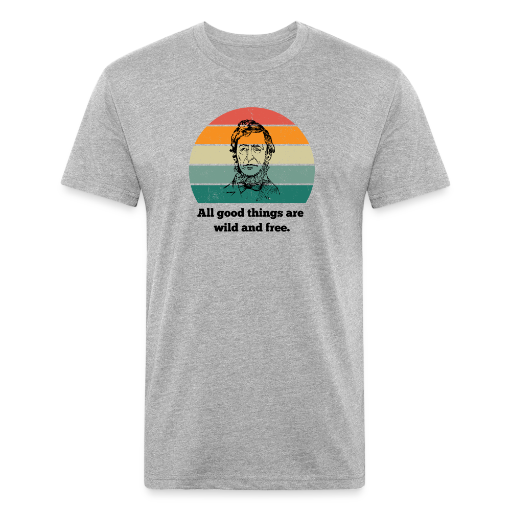Premium Graphic Tee (Thoreau/wild and free) - heather gray
