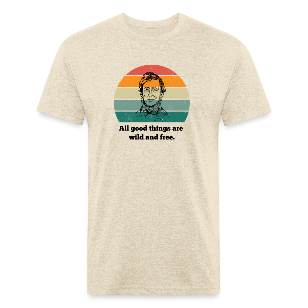 Premium Graphic Tee (Thoreau/wild and free) - heather cream