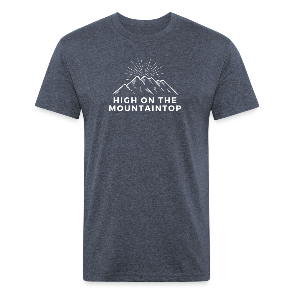 Premium Graphic Tee (High on the mountaintop) - heather navy