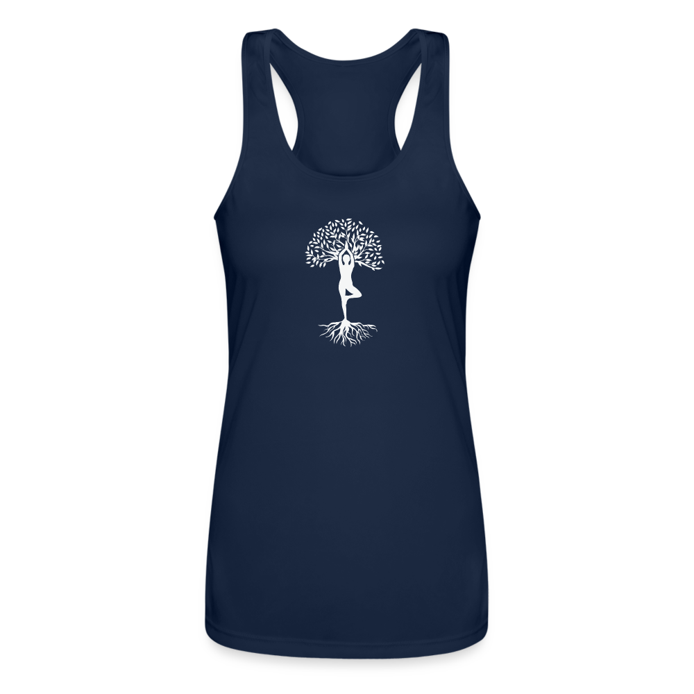 Women’s Performance Racerback Tank Top (Yoga tree) - navy