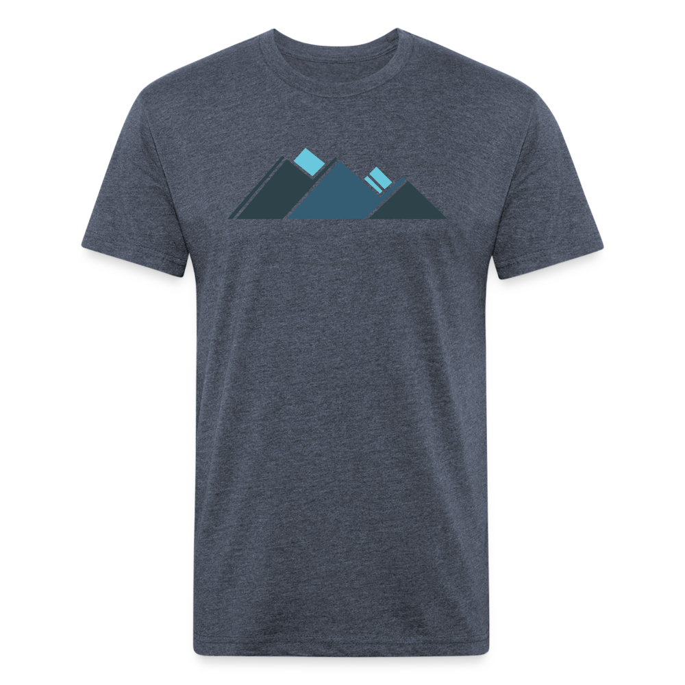 Retro Blue Mountains - Premium Graphic Tee - heather navy