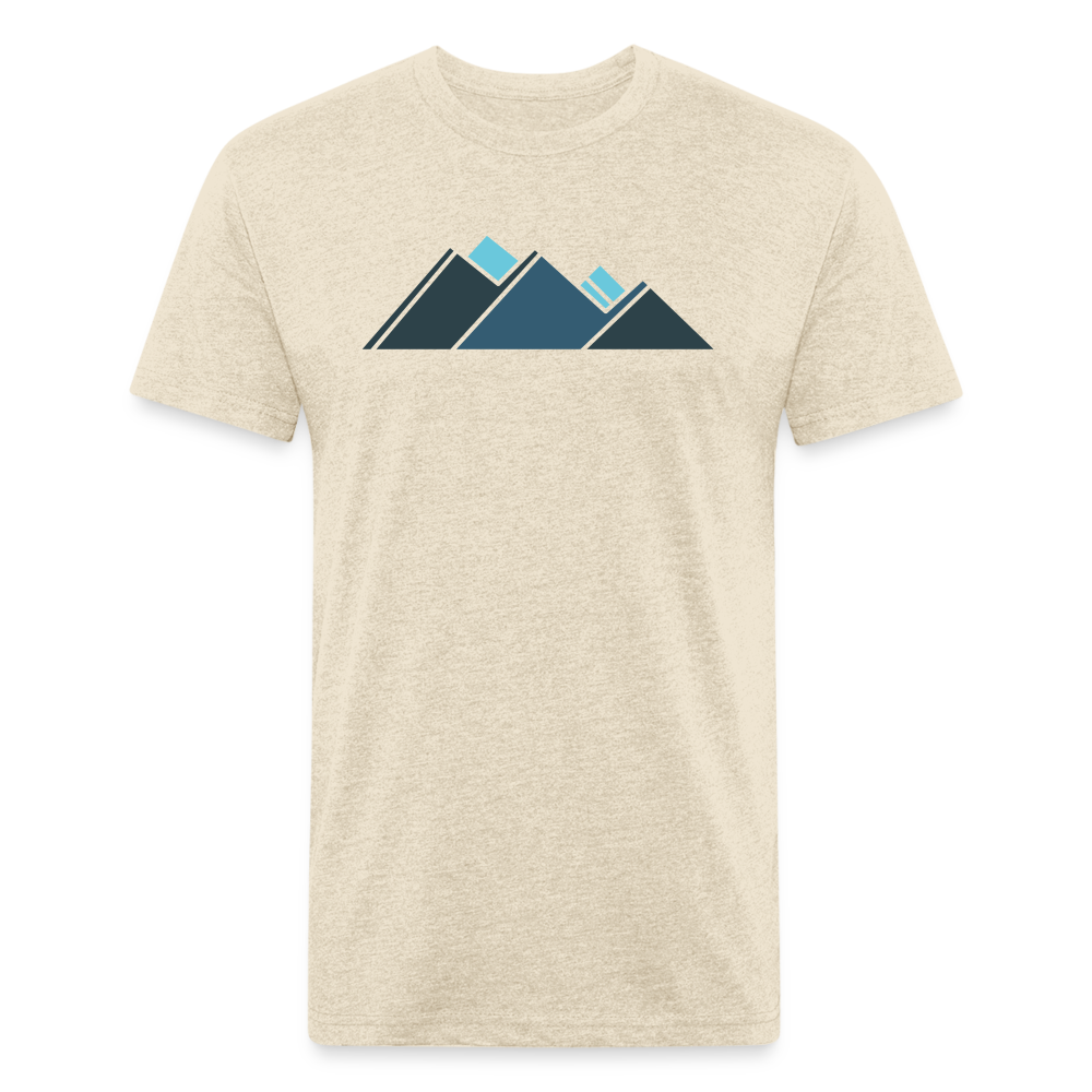 Retro Blue Mountains - Premium Graphic Tee - heather cream