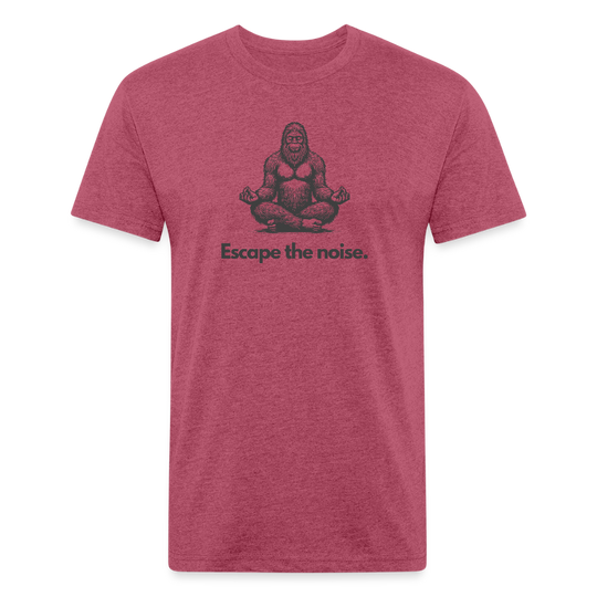 Escape the Noise (Bigfoot) - Premium Graphic Tee (POD) - heather burgundy