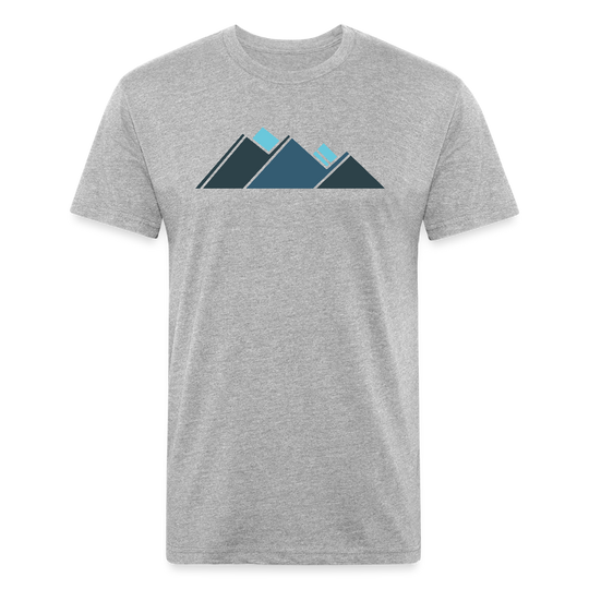 Retro Blue Mountains - Premium Graphic Tee - heather gray