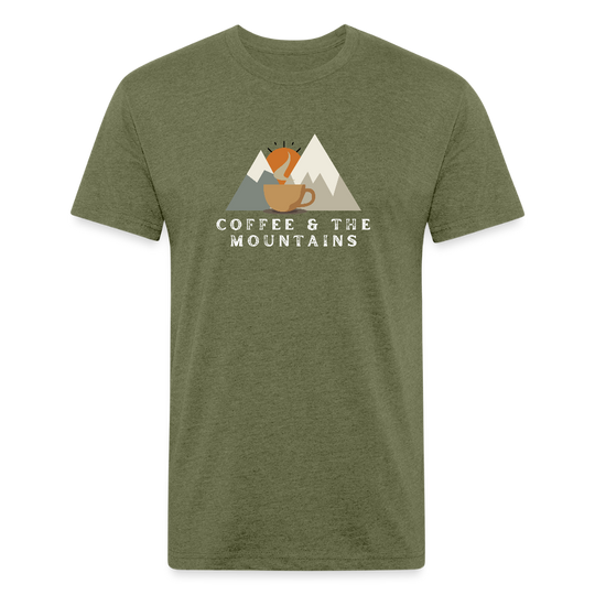 Coffee & the Mountains - Premium Graphic Tee (POD) - heather military green