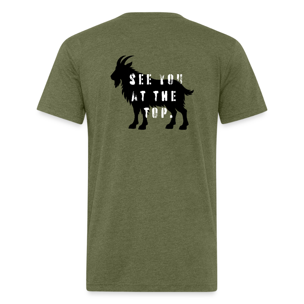 See You At the Top (back) - Premium Graphic Tee - heather military green