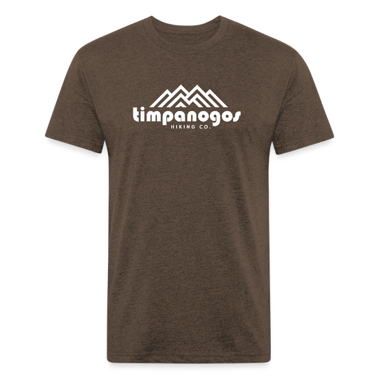 Timpanogos Hiking Co. (Official) - Premium Graphic Tee - heather espresso t-shirt featuring the Timpanogos Hiking Co. logo with a bold white mountain graphic, ideal for outdoor explorers and hikers

