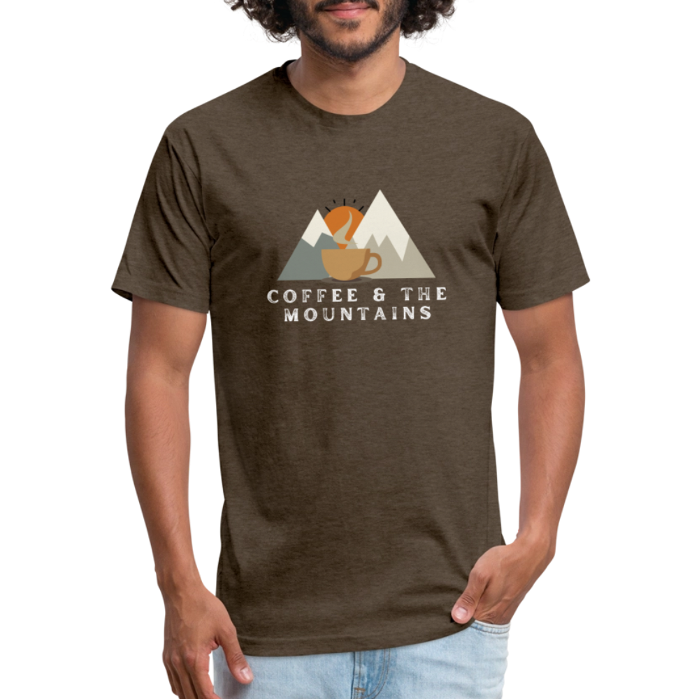 Coffee & the Mountains - Premium Graphic Tee (POD) - heather espresso