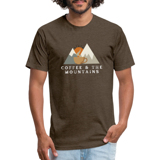 Coffee & the Mountains - Premium Graphic Tee (POD) - heather espresso