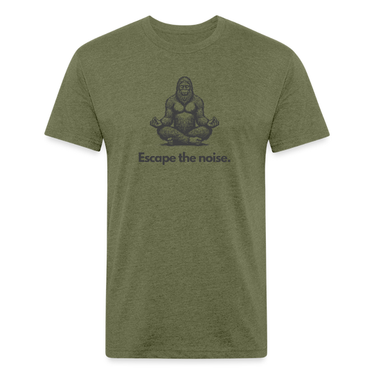 Escape the Noise (Bigfoot) - Premium Graphic Tee (POD) - heather military green