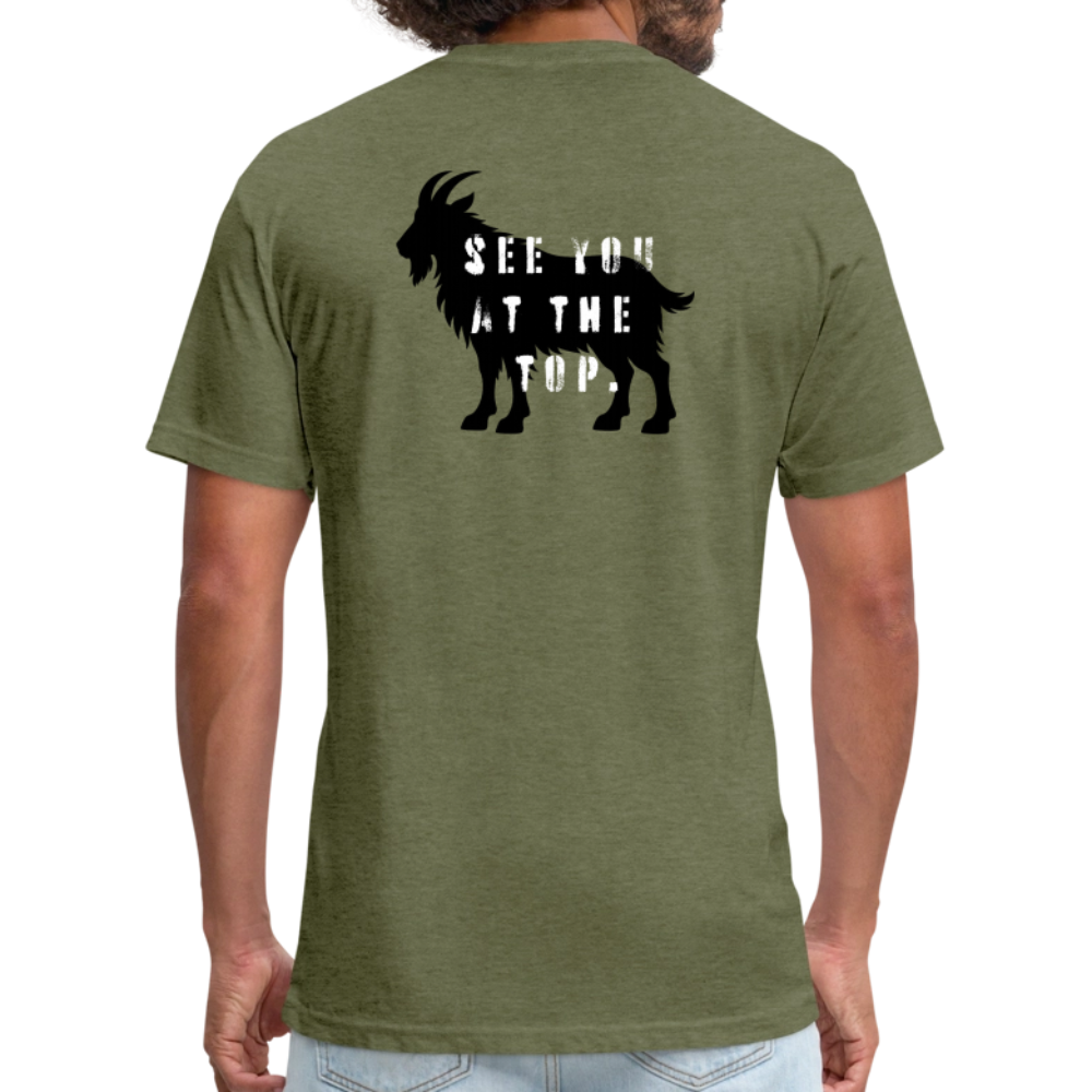 See You At the Top (back) - Premium Graphic Tee - heather military green